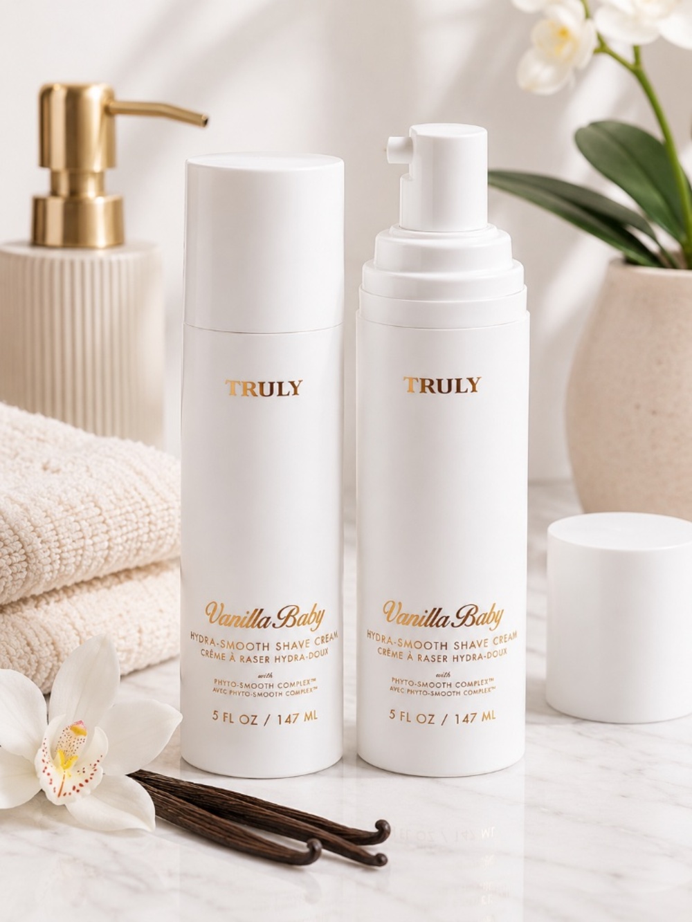 Truly Vanilla Baby Hydra-Smooth Shave Cream 5oz Bundle of 2 Sealed Hydrating